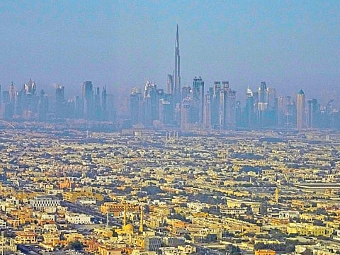 In this file photo, the Jumeirah neighborhood is seen with the Burj Khalifa, the world's tallest building, visible in the distance in Dubai. Image used for illustrative purpose only