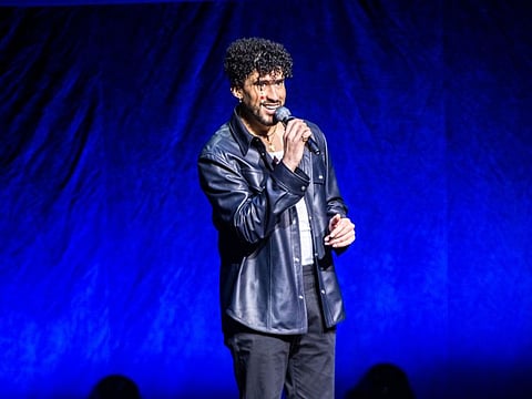 Bad Bunny speaks onstage during the CinemaCon opening night and Sony Pictures Entertainment presentation during CinemaCon 2022 at Caesars Palace on April 25, 2022 in Las Vegas, Nevada.   Greg Doherty/Getty Images/AFP== FOR NEWSPAPERS, INTERNET, TELCOS & TELEVISION USE ONLY ==