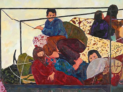 Shanti Dave, Untitled, 1968, medium encaustic wax, enamel and oil on canvas, 127 x 152.4 cm