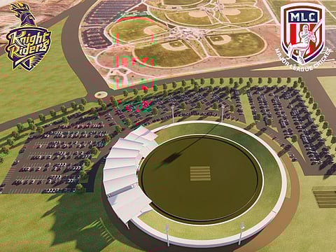 An early rendition of the proposed stadium in Los Angeles, to be developed by Knight Riders Group and Major League Cricket.