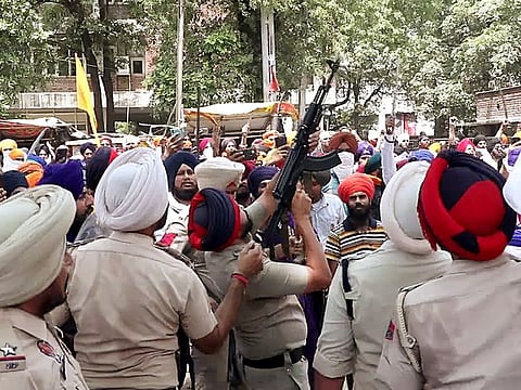 A clash erupted between two groups near Kali Devi Temple in Patiala on Friday.