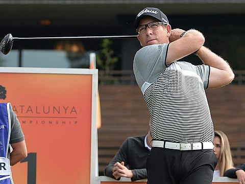 Third Round leader Oliver Bekker in action on the golf course.