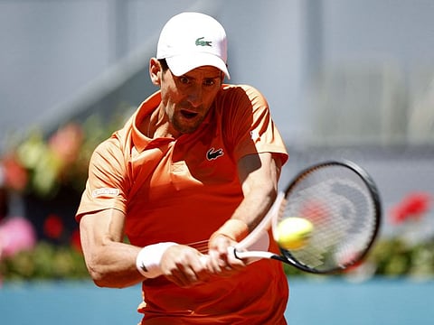 Serbia's Novak Djokovic in action during his quarter final match against Poland's Hubert Hurkacz.