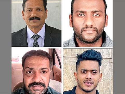 (Clockwise) Winners of the latest Mahzooz Draw including Khalid, Anish, Muhammad and Mohammed