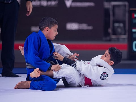 On the floor... Palms Sports Academy secured first place while Al Ain and Sharjah Self-Defence Sports Club took second and third place respectively.