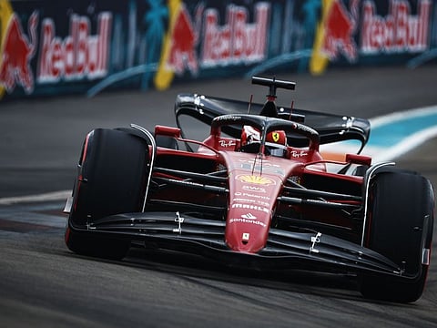 Ferrari's Charles Leclerc during final practice ahead of the F1 Grand Prix of Miami at the Miami International Autodrome in Miami, Florida.
