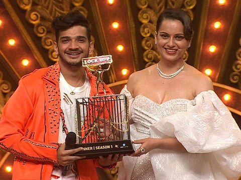Munawar Faruqui and Kangana Ranaut at the finale of 'Lock Upp'