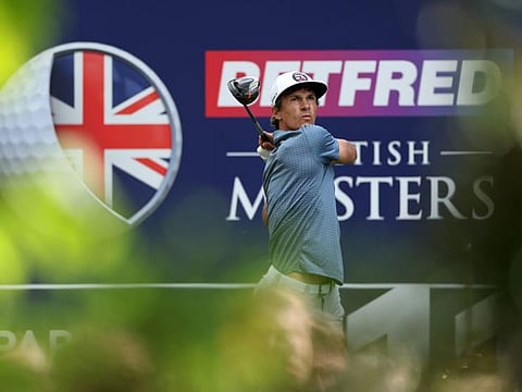 Third Round leader of the Betfred British Masters hosted by Danny Willett, Thorbjorn Oleson, in action on the Brabazon Course, The Belfry.