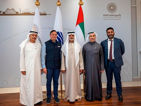 (From left) Dr. Tayeb Kamali, Pranav Adani, Sheikh Nahayan Mabarak Al Nahayan, Khalid Al Zarooni, Mubashshir Usmani.