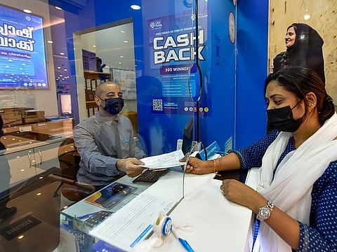 Customers at Lulu Exchange in Sharjah.