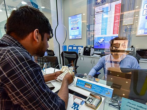 Customers at Lulu Exchange in Sharjah.