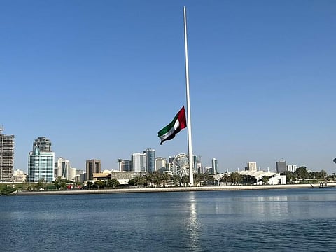 File photo of UAE flag at half-mast