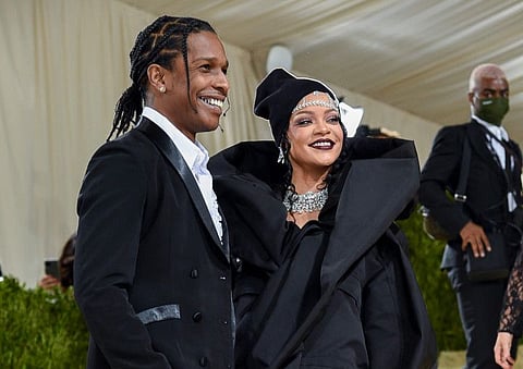 A$AP Rocky and Rihanna attend The Metropolitan Museum of Art's Costume Institute benefit gala celebrating the opening of the "In America: A Lexicon of Fashion" exhibition in New York on September 13, 2021.
