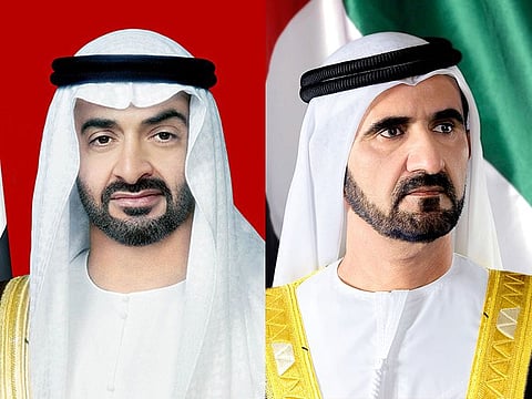 President His Highness Sheikh Mohamed bin Zayed Al Nahyan and His Highness Sheikh Mohammed bin Rashid Al Maktoum, Vice-President and Prime Minister of the UAE and Ruler of Dubai.
