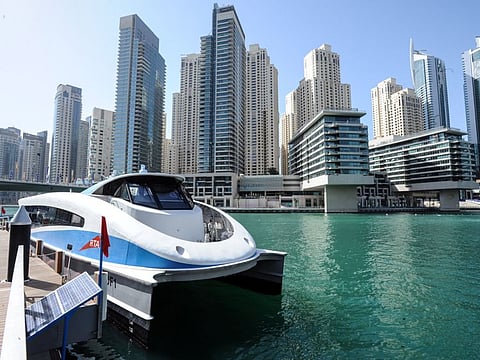 A water ferry at Dubai Marina.