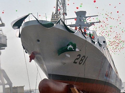 Pakistan Navy’s third MILGEM Corvette ‘PNS BADR’ launched in Karachi on May 20, 2022.