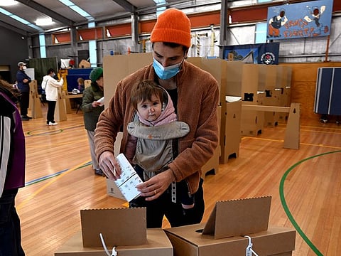 A man casts his vote in Melbourne on May 21, 2022. Labor leader Anthony Albanese was elected the prime minister of Australia
