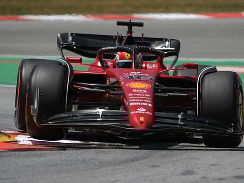 Ferrari's Charles Leclerc during the third free practice session at the Circuit de Catalunya in Montmelo ahead of the Spanish Formula One Grand Prix. He will be on pole for the race tomorrow.