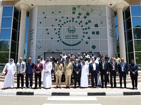 Dubai Police officials with representatives of hotels and hospitals in Dubai that cooperated with the authorities in the fight against COVID-19 pandemic.