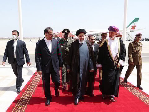 Raisi, on his second Gulf visit since taking office in August, was greeted by Sultan Haitham bin Tariq at the airport and received a 21-gun salute at the royal palace, an Omani statement said.