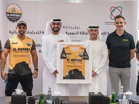 The agreement was signed by Mohamed Ibrahim Al Hammadi, Managing Director and Chief Executive Officer of ENEC and Suliman Al Hammadi, the Director of the Al Wathba Cycling Team.