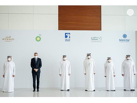 Sheikh Khaled bin Mohamed bin Zayed Al Nahyan, member of the Abu Dhabi Executive Council, Chairman of the Abu Dhabi Executive Office, and Chairman of the Executive Committee of the Board of Directors of Abu Dhabi National Oil Company (ADNOC), witnessed the signing of a partnership.