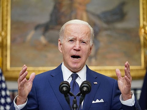 U.S. President Joe Biden makes a statement about the school shooting in Uvalde, Texas shortly after Biden returned to Washington from his trip to South Korea and Japan, at the White House in Washington, U.S. May 24, 2022.