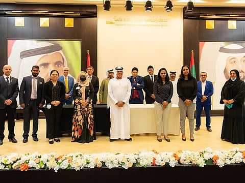 Experts from King's College Hospital, London and Dubai; members of UAE Parkinson’s Foundation; patients; and caregivers at the Walk for Parkinson's event held at Expo 2020