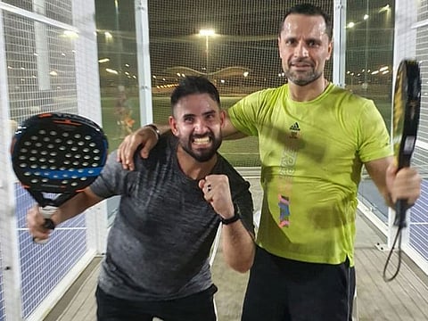 Tamer Abuhijleh and his partner Amjad Al Hajj getting ready for the one-day tournament.