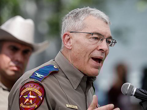Colonel Steven McCraw, director of the Texas Department of Public Safety speaks during a news conference outside Robb Elementary school, three days after a gunman killed nineteen children and two adults in a mass shooting, in Uvalde, Texas, U.S. May 27, 2022.