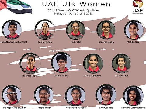 UAE women's under-19 team players for the World Cup Asia qualifiers.