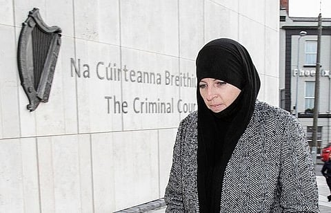 In this file photo taken on January 8, 2020 former Irish soldier Lisa Smith arrives to attend her court hearing at the Central Criminal Court in Dublin.