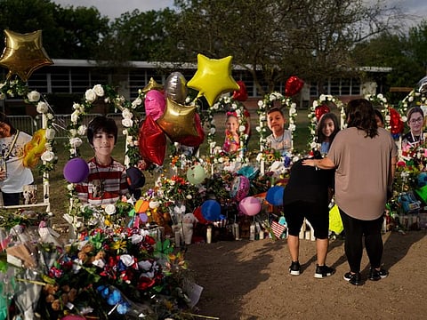 A memorial is underway for Robb Elementary School students and teachers who were killed in last week's school shooting in Uvalde, Texas, on May 31, 2022.