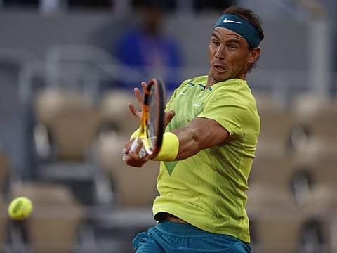 Spain's Rafael Nadal in action during his quarter final match against Serbia's Novak Djokovic.