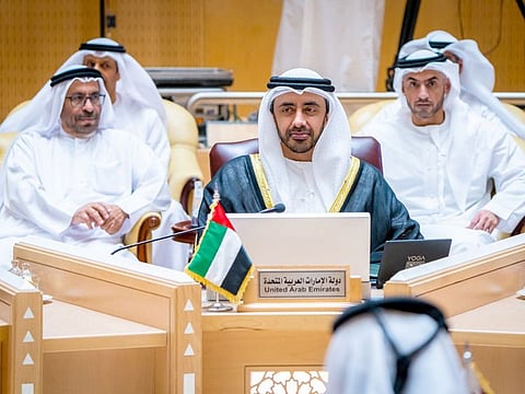Sheikh Abdullah at the 152nd Ministerial Council meeting for the 42nd session of the Supreme Council of the GCC.