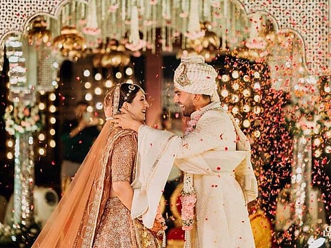 Deepak Chahar with Jaya Bhardwaj.