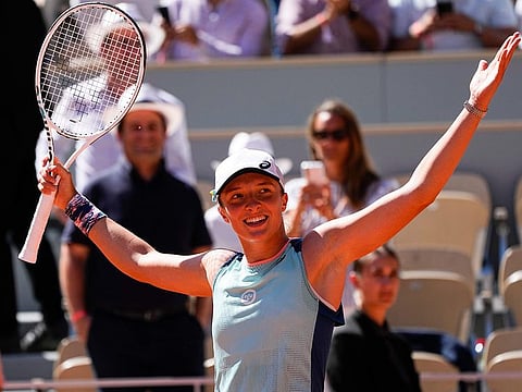 Iga Swiatek after making it to the women's singles final at French Open on Thursday.