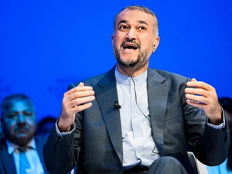 Hossein Amir-Abdollahian, Minister of Foreign Affairs of Iran, speaks during the 51st annual meeting of the World Economic Forum, WEF, in Davos, Switzerland, on May 26, 2022.