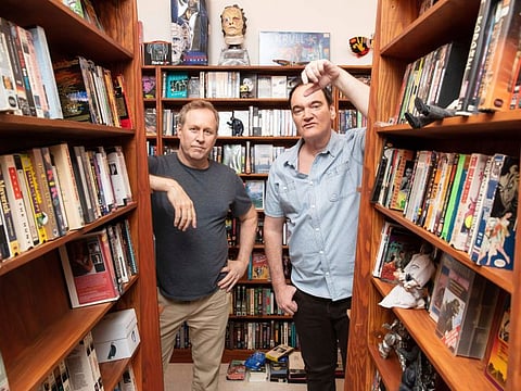 This image released by SiriusXM shows Roger Avary, left, and filmmaker Quentin Tarantino who will host the Video Archives Podcast, a new venture from SiriusXM’s Stitcher premiering this summer.