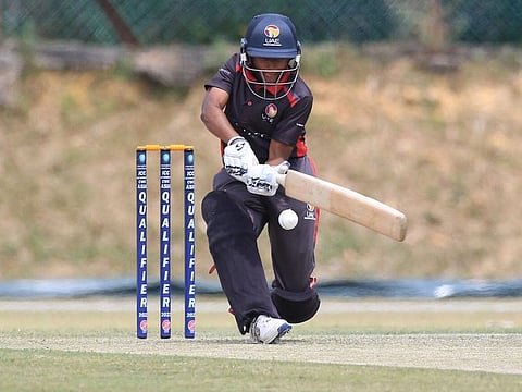 UAE skipper Theertha Satish pummelled the Bhutan bowling to score 94 in the ICC Under-19 Women’s T20 CWC Asia Qualifier on Friday.