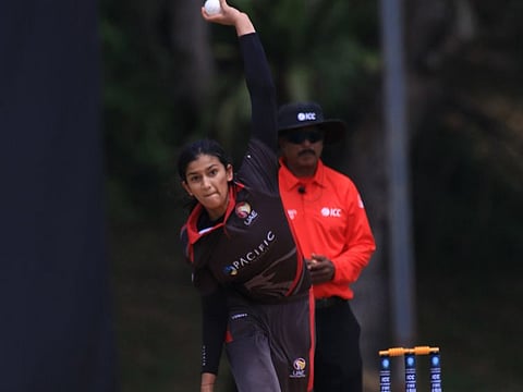 Mahika Gaur's five-wicket haul set up a huge UAE win over Nepal on Saturday.