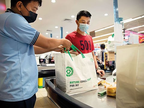 The move to charge single-use plastic bags has prompted UAE residents to turn to reusable bags for grocery shopping.