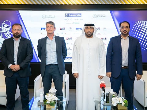 Left: Robert Fiala (EGF), Russell Yeomans (S2B), Ahmad Ibrahim Busherin (DSC) and Zeeshan Umer of sponsors AARO at the press conference.