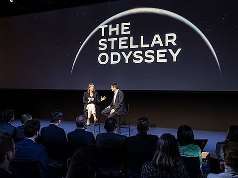 Jaeger-LeCoultre CEO.and Nobel Prizewinning astronomer Didier Queloz.at the keynote speech.