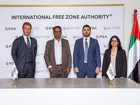 From left: Martin G. Pedersen, Chairman of IFZA, S. Venkatachalam, CEO of NL, Rami El Dada, COO of PIB, and Shalini D’Souza, Head of Medical Department, PIB
