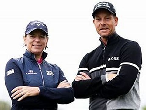 Co-Hosts Annika and Henrik at this week's Volvo Car Scandinavian Mixed on the DP World Tour and LET.