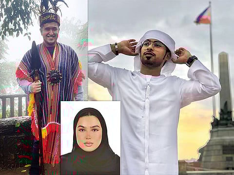 Ali Nasser Alkaabi (right) and Alia Habib (inset) are of Emirati and Filipino descent while Omar Sami Perdido Elkatouri is Palestinian-Filipino.