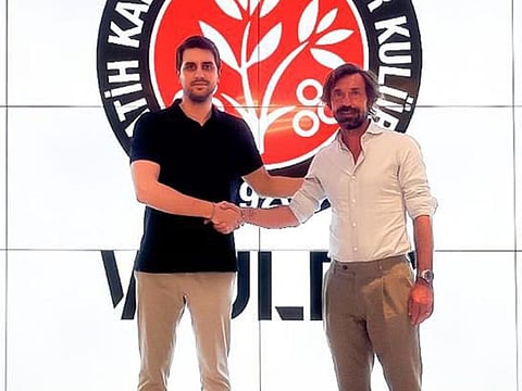 Italy legend Andrea Pirlo (right) has been confirmed as the new manager of Fatih Karagumruk.