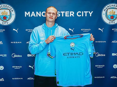 Erling Haaland has signed a five-year deal with English champions Manchester City.