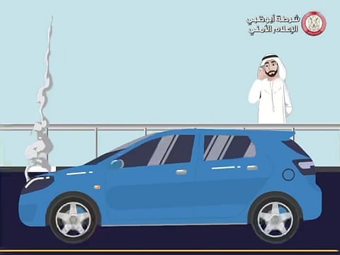 The Abu Dhabi Police advise motorists to take the right precautions when facing sudden vehicle breakdowns.